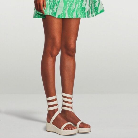 Cult Gaia Gabi Snake-Embossed Leather Wrap Sandals size 37 - Picture 2 of 12